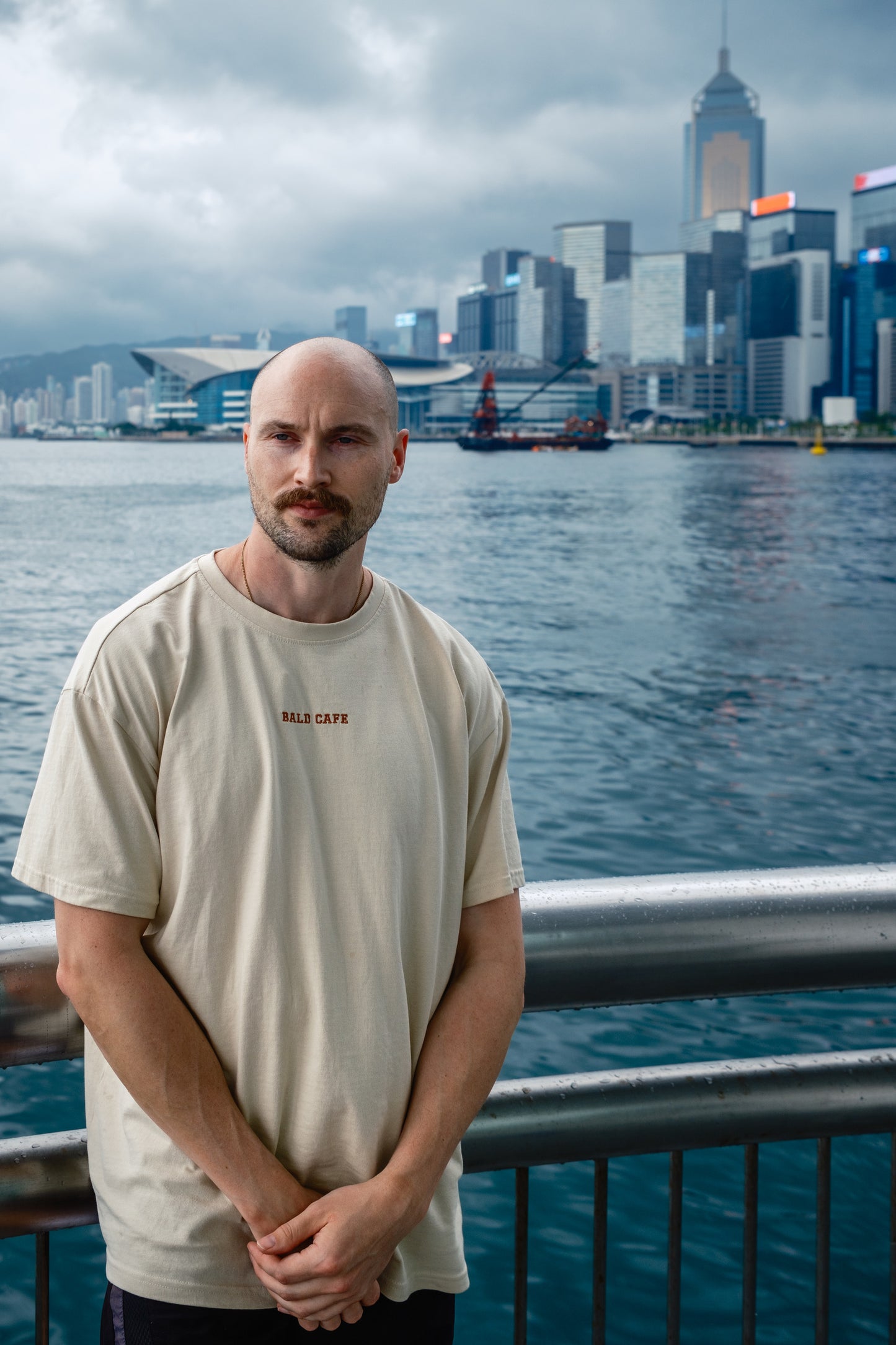 Bald Cafe Hand Embroidered Heavyweight Oversized T-Shirt